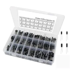 510pcs 24 Values10v/16v/25v/50v (0.1uf~1000uf)Electrolytic Capacitor Assorted Capacitors Assortment Samples Electronic Kits