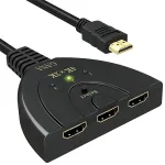 3 In 1 Out HD Switcher 4K*2K HD Splitter Adapter with 4K/1080P/3D Plug and Play for PS4 / Xbox / PS3 / Apple TV / Fire TV / DVD Player