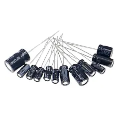 Asòtiman Elektwolit Konsòtwòtman Kit 12 Valè 0.22μF a 470μF 120 Pcs Radial Plon 16V-50V 105 ° C pou Pwojè elektwonik ak reparasyon segondè estabilite ki ba