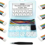 ZH1.5MM Connector Socket Kit with Crimped Cable Terminal 2345678910P Housing 16cm 28AWG Wire Pre-crimped 10 Colors for DIY Electronics Arduinos Robotics