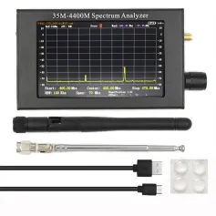 35M-4400MHz Spectrum Analyzer 4.3 inch LCD TFT Screen Handheld Simple Spectrum Analyzer Measurement of Interphone Signal