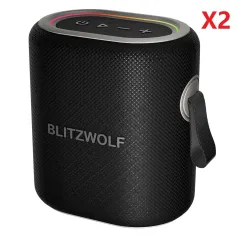 2PCS BlitzWolf® BW-WA8 Altaveu bluetooth portàtil Altaveu sense fil 57 mm Suport de controlador gran TWS Emparellament estèreo RGB Llum TF Targeta AUX Música a l'aire lliure Altaveu a l'aire lliure