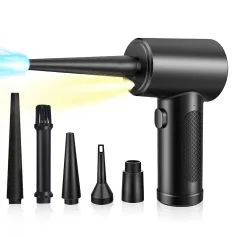 50000 RPM Cordless Portable Compressed Air Duster Rechargeable Wireless Electric Air Keyboard Electronics Cleaner Dust Blower with 3-Speed LED Light
