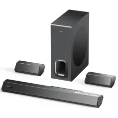 Hiwill D51W Dolby 5.1CH Soundbar Theater Sound Bar Surround Sound System 6 Drivers 3D Surround Sound Powerful Bass 3EQ Modes Wired Soundbar with 6.5'' Wireless Subwoofer