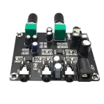 HiFi 2-Way 2-Channel Stereo Audio Signal Mixer Board DC 5-24V 3.5mm Interface Low Noise Amplifier with Volume Control for Headphones Amplifiers