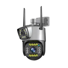 SC02-W 2MP+2MP Çift Lensli WiFi PTZ Kamera AB Fişi 10X Zoom AI İnsan Algılama Gece Görüşü IP66 Dış Mekan Güvenlik IP Kamerası