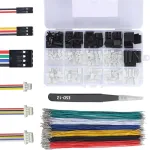 GH1.25MM Male Housing Connector Kit with Lock to DuPont 2.54MM Crimped Cables 20cm 26AWG Multi-color Wires for DIY Arduinos Projects and Prototyping