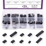 85Pcs Integrated Circuit Assortment Kit LM324 LM358 LM386 NE555 UA741 PC817 ULN2003 with Anti-Static Box for PCB Electronics Projects