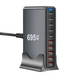 [GaN Tech] Bakeey YMX-695W 695W 10-Port USB PD Charger 5USB-A+5USB-C PD QC Fast Charging Desktop Charging Station EU Plug US Plug for iPhone 16 16 Pro 15 14 13 12 for Huawei Pura X for Xiaomi 15pro for Samusng Galaxy S25 Ultra