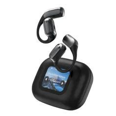 A16 OWS Headset Wireless bluetooth 5.4 Earphone LED Colors Touch Screen 360° Surround Sound Dual-Mic ENC Noise Cancelling Support TF Card Playback Earhooks Sports Headphones