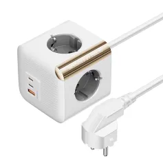 Toocki C27A Cube EU Socket 33W GaN Power Strip 7-in-1 USB-C Port 4000W 4AC Outlet 2USB-C 1USB-A Desktop Charging Station 1.5M Cable for Phone Tablet