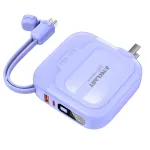 TECLAST S10 Pro 22.5W 10000mAh Comes with Plug Power Bank Built-in Type-C+iP Cable External Battery Power Supply with 2 Input & 3 Outputs Support PD SCP Fast Charging for iPhone 16 16 Pro 15 14 13 Pro Max for Huawei Mate XT for Oppo Reno 13