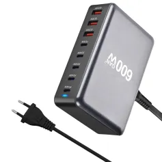 [GaN Tech]Bakeey YMX-600W 600W 8-Port USB PD Charger 5USB-C+3USB-A QC PD3.1 Fast Charging Desktop Charging Station EU Plug US Plug for iPhone 16 15 Plus 14 13 12 Pro for Huawei Mate XT for Xiaomi 15pro for Oppo A5 Pro