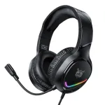 ONIKUMA X31 Gaming Headset Wired Earphone 50mm Driver Unit Surround Stereo Sound RGB Light Breathable Earmuffs USB Power Supply 3.5mm Monitor Headphones with 360° Omnidirectional Microphone
