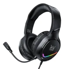 ONIKUMA X31 Gaming Headset Wired Earphone 50mm Driver Unit Surround Stereo Sound RGB Light Breathable Earmuffs USB Power Supply 3.5mm Monitor Headphones with 360° Omnidirectional Microphone