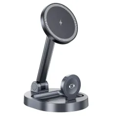 15 W 3-in-1 magnetinis belaidis įkroviklis Greito belaidžio įkrovimo stovas išmaniesiems telefonams, skirtas iPhone 16 16 Pro 15 14 13 Pro Max, skirtas "Airpods", skirtas "Apple Watch".