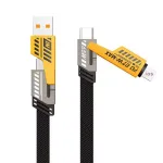 4-in-1 3A PD65W USB-A/Type-C to iP/Type-C Cable Fast Charging Data Transmission Copper Core Line 1M/2M Long for iPhone 15 14 13 for Huawei Pura 70 Ultra for Samsung Galaxy Z Flip 6