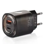 30W 2-Port USB PD Charger USB-A+Type-C PD QC3.0 Fast Charging Wall Charger Adapter EU Plug US Plug for Huawei Mate XT for iPhone 16 16 Plus 15 14 13 Pro Max for Samsung Galaxy Z Flip6 for Oppo Reno 13
