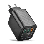 BK320-3A3C PD50W Caricabatterie PD USB a 6 porte 3USB-A + 3USB-C PD3.0 QC4.0 / 3.0 / 2.0 FCP Adattatore per caricabatterie da parete a ricarica rapida Spina UE Spina USA per iPhone 16 16 Pro 15 14 13 Pro Max per Huawei Pura X per Samsung Galaxy S25 Ultra