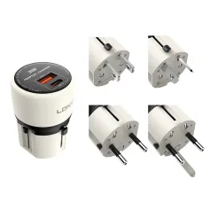 [GaN Tech] LDNIO Q2319 30W 2 Portlu USB PD Şarj Cihazı USB-A+USB-C PD QC3.0 SCP AFC Hızlı Şarj Duvar Şarj Adaptörü Değiştirilebilir Fiş Tip-C'den iP/Tip-C/USB-A Kablosuna