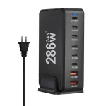[GaN Tech]Bakeey 286W 8-Port USB PD Charger 2USB-A+6USB-C PD QC Fast Charging Desktop Charging Station EU Plug US Plug for iPhone 15 14 13 for Samsung Galaxy S24 for Huawei Pura70 Ultra for Xiaomi Civi 4 Pro