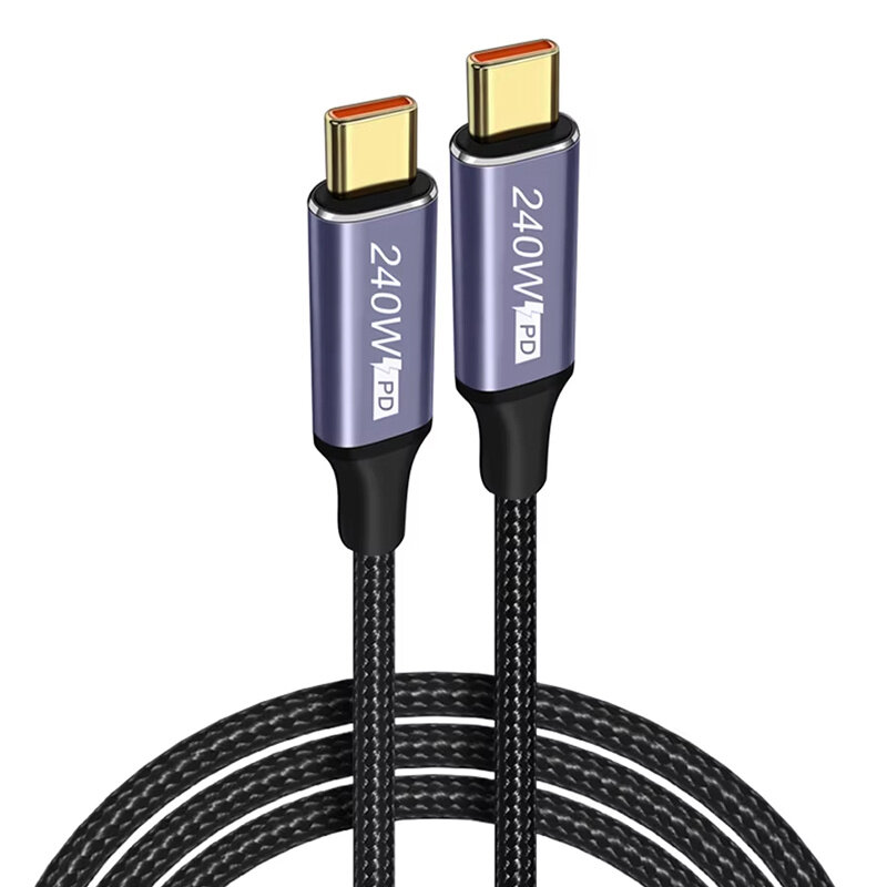 5A 240W USB-C to USB-C Cable PD QC3.0 Fast Charging Data Transmission Tinned Copper Core Line 1M/2M Long for iPhone 16 16 Pro 15 Pro Max for Huawei Pura X for Xiaomi 15pro for Samsung Galaxy S25 Ultra