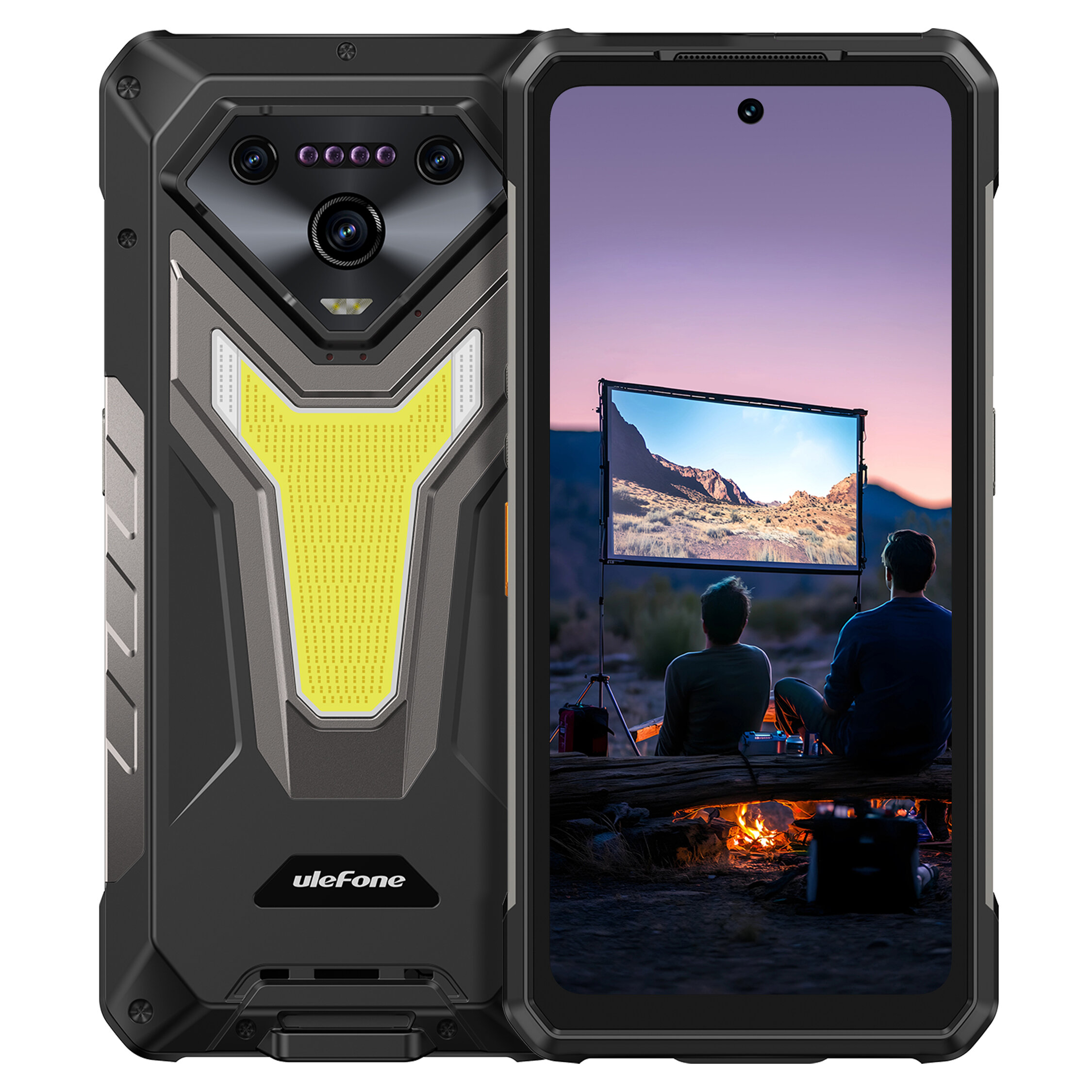 Ulefone Armor 34 Pro 5G Built-in Projector 25500mAh 32GB RAM 512GB ROM 50MP Triple Camera 64MP Night Vision 6.95 inch 120Hz Versatile LED Light Warning Light 66W Fast Charge Android 15 Dimensity 7300 NFC IP68 IP69K Waterproof Rugged Smartphone