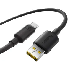 Baseus Foamed Silicone Series 6A 100W USB-A to Type-C کێبڵی خێرای بارگاویکردنی داتا هێڵی ناوکی مسی ئەستوور 1M/2M درێژ بۆ iPhone 16 16 Pro 15 14 13 Pro Max بۆ Huawei Pura 80 Ultra بۆ Xiaomi MIX Flip2