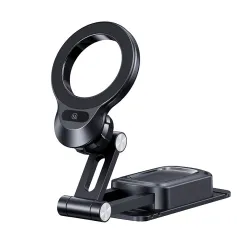 USAMS US-ZJ076 Magnetic Car Phone Holder 360° Rotary Center Console Mount Stand for iPhone 16 15 Pro 14 13 12 Pro Max for Samsung Galaxy Z Flip6 for Oppo A5 Pro for Xiaomi 15pro