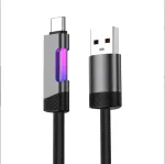 120W USB-A to USB-C RGB Cable Fast Charging Data Transmission Copper Core Line 1M/2M Long for iPhone 16 16 Pro 15 Pro Max for Huawei Pura X for Xiaomi 15Pro for Samsung Galaxy S25 Ultra