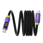 Hagibis SX04S 240W Magnetic USB-C to USB-C Cable with LED Display PD3.1 Fast Charging Data Transmission Copper Core Line 1M/2M Long for iPhone 16 16 Pro 15 15 Plus for Huawei Mate XT for Xiaomi 15pro for Samsung Galaxy Z Flip6