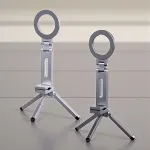 Aluminum Alloy Magnetic Phone Stand Lightweight Foldable Design Adjustable Multi-Purpose Device Holder Travel Clip Table Mount