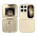 MaFam i17 Pro Mini 2G GSM 1.77 Inch Dual SIM Card Dual Standby 1000mAh FM Radio Large Button LED Flashlight Speed Dial Vibration Type-C Flip Feature Mobile Phone with 3.5mm Earphone Port