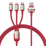 Baseus Snake Zodiac Series 3.5A USB-A to USB-C+USB-C+iP Cable Fast Charging Data Transmission Thickened Copper Core Line 1.2M Long for iPhone 16 16 Pro 15 14 13 Pro Max for Huawei Mate XT for Xiaomi 15pro for Samsung Galaxy Z Flip6