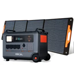 [US irect]Blackview Oscal PowerMax3600 Rugged Power Station with PM200/PM400 Solar Panel Kit 3600Wh to 57600Wh LiFePO4 Battery Pack Power Bank with 14 Outlets 5 LED Light Modes Morse Code Roller Power Backup for Emergency Communication Camping House