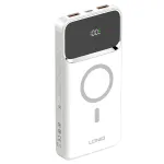 LDNIO PQ12 22.5W 37Wh 10000mAh LED Display Power Bank with Magnetic Wireless Charging External Battery Power Supply with 1 Input & 4 Outputs PD QC3.0 Fast Charging for iPhone 16 16 Pro 15 14 13 Pro Max for Huawei Mate XT for Xiaomi 15pro