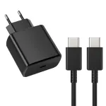PD45W 1-Port USB PD Charger USB-C Fast Charging Wall Charger Adapter EU Plug US Plug with 1M Type-C to Type-C Cable