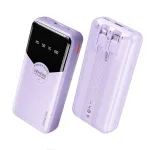 WEKOME WP-59 22.5W 10000/20000mAh LED Display Power Bank with Integrated iP/Type-C Cable External Battery Power Supply with 2 Inputs & 4 Outputs Fast Charging for iPhone 16 16 Pro 15 14 13 Pro Max for Xiaomi 15pro for Samsung Galaxy S25 Ultra
