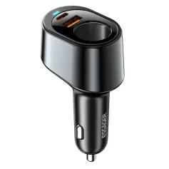 ESSAGER F755 120W 3-portowa ładowarka samochodowa USB PD USB-A + Type-C + 85 W Port rozszerzeń Obsługa QC3.0 PD3.0 AFC FCP PPS Szybkie ładowanie dla iPhone 15 14 13 dla Huawei Pura70 Ultra dla Samsung Galaxy Z Fold6