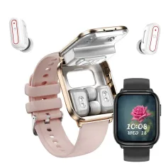 X9 1.85inch HD Screen TWS bluetooth Earphone Call Hall Switch Control Heart Rate Blood Oxygen Monitor NFC Function Sleep Monitoring Multi-sport Modes Music Playback IP67 Waterproof Smart Watch