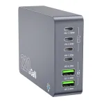 [GaN Tech]Bakeey WT-F8A 220W 6-Port USB PD Charger 2USB-A+4USB-C PD3.0/2.0 QC4.0+ SCP FCP AFC Apple2.4A Fast Charging Desktop Charging Station EU Plug US Plug for iPhone 16 15Pro 14 13 12 Pro Max for Xiaomi 15pro for Huawei for Samsung Galaxy Z Flip6