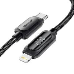 ESSAGER ES-X57 3A 29W Type-C to iP Digital Display Cable Fast Charging Data Transmission Copper Core Line 1M/2M Long for iPhone 15 14 13 Pro for Huawei Nova Flip for Xiaomi MIX Fold4 for Samsung Galaxy Z Flip6