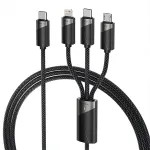 Toocki TQ-X07 100W USB-C a USB-C / Micro / iP Kab Vit Chaje Done Transmisyon Done Vire kwiv liy 1.2M Long pou iPhone 16 16 Plus 15 14 13 Pro pou Huawei Mate XT pou Xiaomi 15pro pou Samsung Galaksi Z Flip6 pou Opoze 13