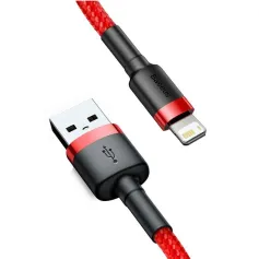 Cavo Baseus USB-A a iP da 2,4 A, ricarica rapida, trasmissione dati, nucleo intrecciato in nylon, lunghezza 0,5 m/1 m/2 m/3 m per iPhone 14, 14Pro, 14 Pro Max, per iPad Pro
