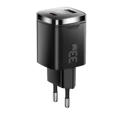 [GaN Tech] ESSAGER ES-CD45 PD33W 2-Port USB PD Charger USB-A+USB-C PD3.0 QC4.0 AFC FCP PPS iP2.4A Fast Charging Digital Display Wall Charger Adapter EU Plug for iPhone 16 16 Pro 15 14 13 Pro Max for Xiaomi 15pro for Samsung Galaxy Z Flip6