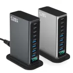 [GaN Tech] Bakeey 520W 8-Port USB PD Charger 4USB-A+4USB-C PD QC SCP PPS Fast Charging Digital Desktop Charging Station EU Plug US Plug for iPhone 16 16 Pro 15 14 13 for Xiaomi 15 Ultra for Samsung Galaxy S25 Ultra for Huawei Pura X