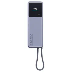 Xiaomi PB1165MI 165W 36Wh 10000mAh Power Bank Integrated USB-C Cable LED Display External Battery Power Supply with 2 Inputs & 2 Outputs Support PD2.0/3.0 QC2.0/3.0 PPS BC1.2 Apple2.4 Fast Charging for iPhone 16 16 Pro 15 14 13 Pro Max for Huawei Mate XT