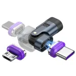 3-in-1 240W PD3.0 Magnetic USB Cable Adapter with Type-C/iP/Micro USB Fast Charging Adapter Converter Head for iPhone 16 15 15 Pro for XIAOMI for HUAWEI