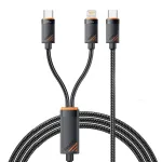 ESSAGER ES-X66 PD100W Type-C to Type-C+iP Cable Fast Charging Data Transmission Tin-plated Copper Core Line 1.2M Long for iPhone 16 16 Pro 15 14 13 Pro Max for Huawei Pura X for Xiaomi 15 Ultra for Samsung Galaxy S25 Ultra