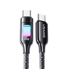 USAMS SJ750 100 Вт Type-C - Type-C кабель PD быстрая зарядка передача данных Линия луженой меди Сердечник длиной 1,2 м для iPhone 16 16 Pro 15 15 Plus для Huawei Mate XT для Xiaomi 15pro